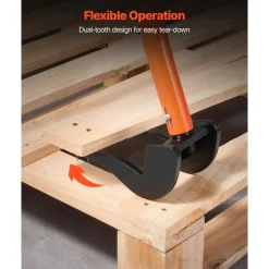 VEVOR Pallet Buster Tool, 50 Inch Carbon Steel Handle Wrecking Pry Bar, 2000 lbs Weight Capacity, Heavy Duty Deck Board Removal Tool, Breaker Bar for Flooring, Framing, Roofing, Trim, Drywall