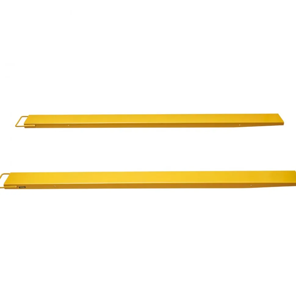 VEVOR Pallet Fork Extensions, 96" Length 5.5" Width, Heavy Duty Carbon Steel Fork Extensions for Forklifts, 1 Pair Forklift Extensions, Industrial Forklift Fork Attachments for Forklift Truck, Yellow