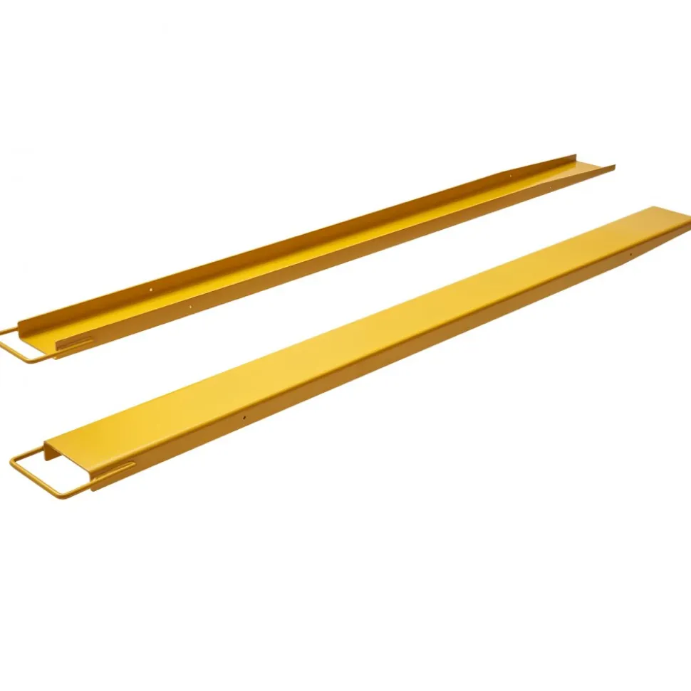 VEVOR Pallet Fork Extensions, 96" Length 5.5" Width, Heavy Duty Carbon Steel Fork Extensions for Forklifts, 1 Pair Forklift Extensions, Industrial Forklift Fork Attachments for Forklift Truck, Yellow