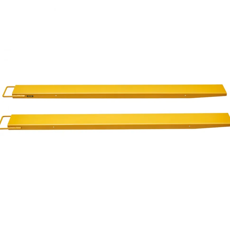 VEVOR Pallet Fork Extensions, 60" Length 4.5" Width, Heavy Duty Carbon Steel Fork Extensions for Forklifts, 1 Pair Forklift Extensions, Industrial Forklift Fork Attachments for Forklift Truck, Yellow