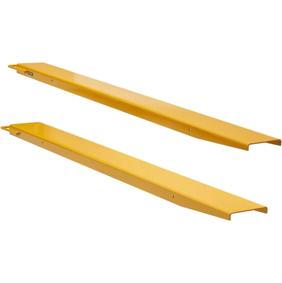 VEVOR Pallet Fork Extensions, 60" Length 4.5" Width, Heavy Duty Carbon Steel Fork Extensions for Forklifts, 1 Pair Forklift Extensions, Industrial Forklift Fork Attachments for Forklift Truck, Yellow