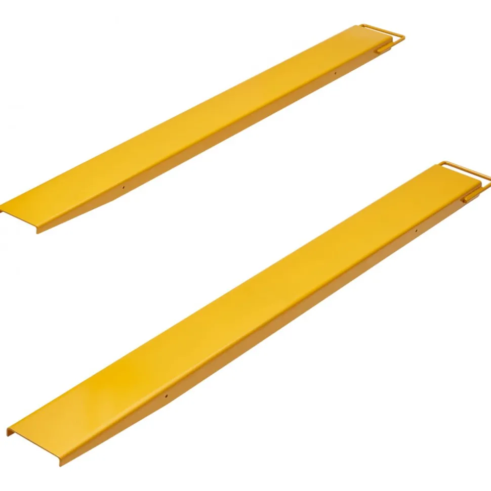 VEVOR Pallet Fork Extensions, 60" Length 4.5" Width, Heavy Duty Carbon Steel Fork Extensions for Forklifts, 1 Pair Forklift Extensions, Industrial Forklift Fork Attachments for Forklift Truck, Yellow