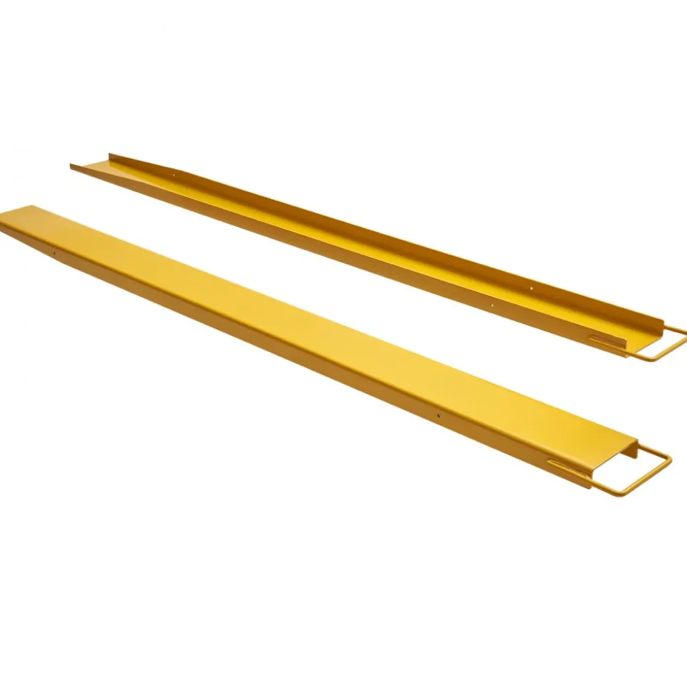 VEVOR Pallet Fork Extensions, 96" Length 4.5" Width, Heavy Duty Carbon Steel Fork Extensions for Forklifts, 1 Pair Forklift Extensions, Industrial Forklift Fork Attachments for Forklift Truck, Yellow