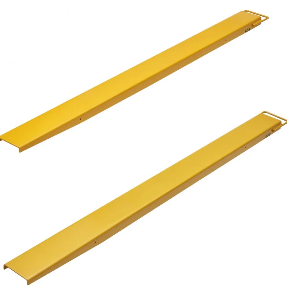 VEVOR Pallet Fork Extensions, 84" Length 4.5" Width, Heavy Duty Carbon Steel Fork Extensions for Forklifts, 1 Pair Forklift Extensions, Industrial Forklift Fork Attachments for Forklift Truck, Yellow