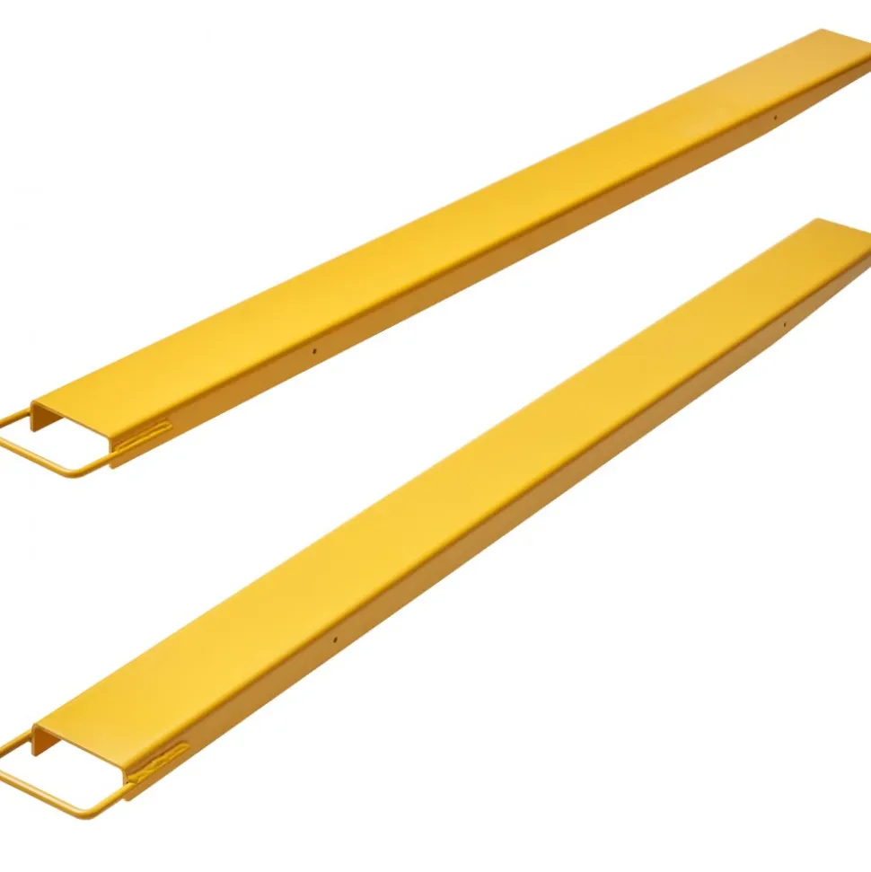 VEVOR Pallet Fork Extensions, 84" Length 4.5" Width, Heavy Duty Carbon Steel Fork Extensions for Forklifts, 1 Pair Forklift Extensions, Industrial Forklift Fork Attachments for Forklift Truck, Yellow