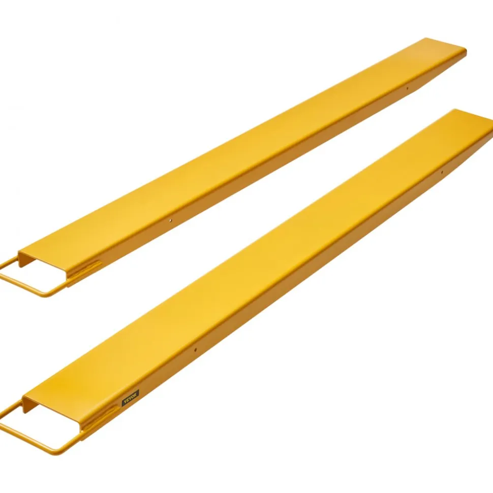 VEVOR Pallet Fork Extensions, 72" Length 4.5" Width, Heavy Duty Carbon Steel Fork Extensions for Forklifts, 1 Pair Forklift Extensions, Industrial Forklift Fork Attachments for Forklift Truck, Yellow