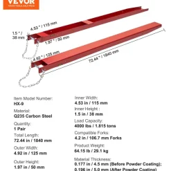 VEVOR Pallet Fork Extensions, 72