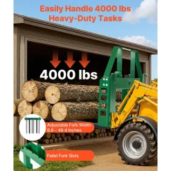 VEVOR Pallet Fork Frame Attachment with 36-inch Skid Steer Forks for JD Tractors