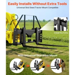 VEVOR Pallet Fork Frame Attachment with 42-inch Skid Steer Pallet Forks 4000 lbs