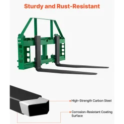 VEVOR Pallet Fork Frame Attachment with 42-inch Skid Steer Forks for JD Tractors