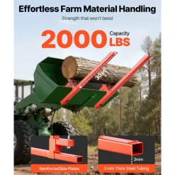 VEVOR Pallet Forks, 2000 lbs Clamp on Pallet Forks, 43-Inch Total Length Heavy-Duty Quick Attach Tractor Fork Compatible with Tractor Attachments, Loader Bucket, and Skid Steer, Orange