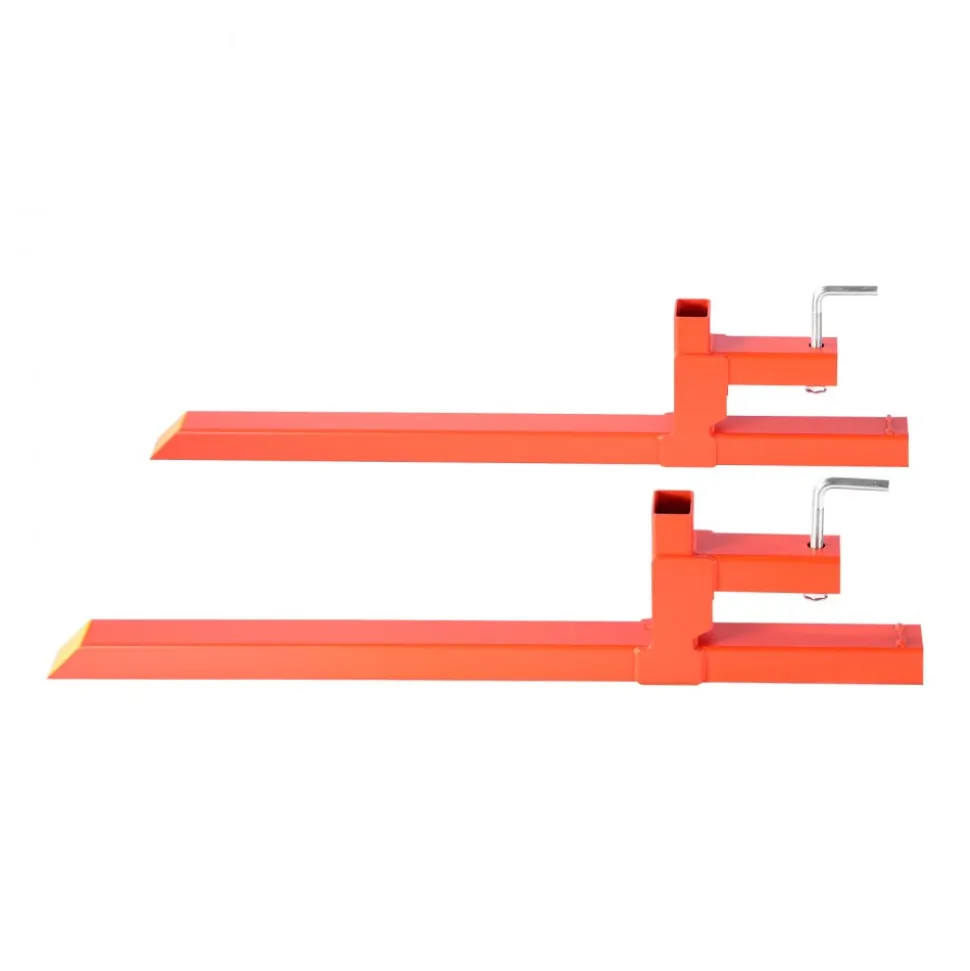 VEVOR Pallet Forks, 2000 lbs Clamp on Pallet Forks, 43-Inch Total Length Heavy-Duty Quick Attach Tractor Fork Compatible with Tractor Attachments, Loader Bucket, and Skid Steer, Orange