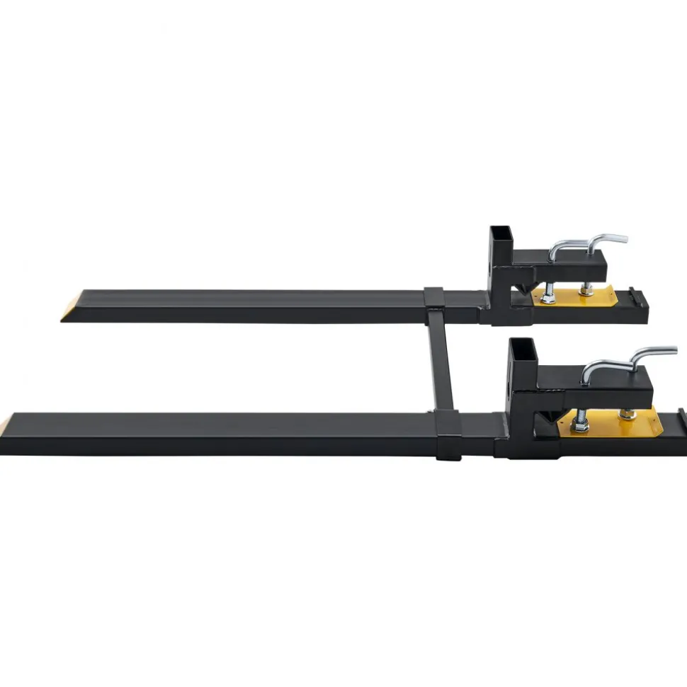 VEVOR Pallet Forks, 4000 lbs Clamp on Pallet Forks, 60" Total Length Heavy Duty Pallet Forks with Adjustable Stabilizer bar, Tractor Bucket Forks for Tractor Attachments, Skid Steer, Loader Bucket