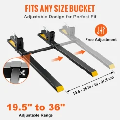 VEVOR Pallet Forks, 4000 lbs Clamp on Pallet Forks, 60
