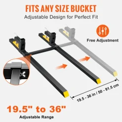 VEVOR Pallet Forks, 2000 lbs Tractor Bucket Forks, 60