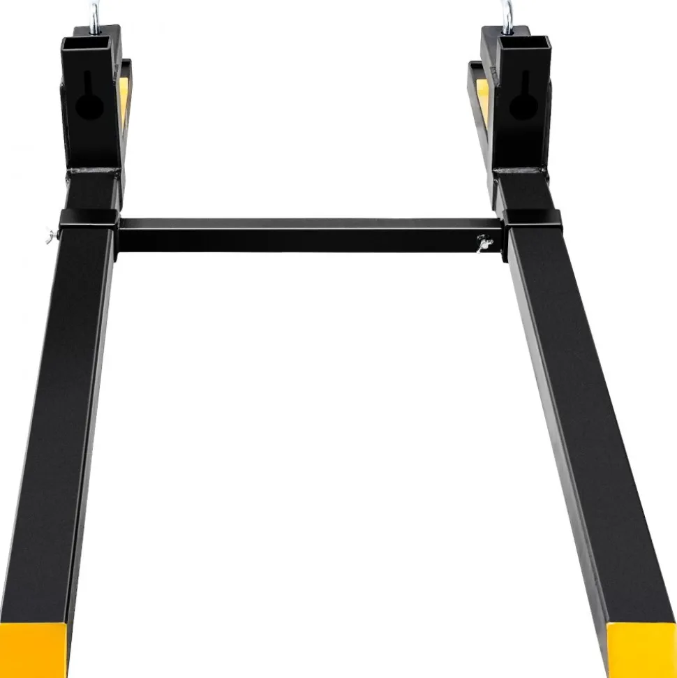 VEVOR Pallet Forks, 2000 lbs Tractor Bucket Forks, 60" Total Length Clamp on Pallet Forks with Adjustable Stabilizer bar, Heavy Duty Pallet Forks for Tractor Attachments, Skid Steer, Loader Bucket