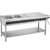 VEVOR 5-Pan Commercial Food Warmer, Electric Steam Table with Independent Temperature Control, 750W x 5 Stainless Steel Buffet Catering Food Warmer with Undershelf and Workspace, for Restaurant