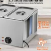 VEVOR 3-Pan Commercial Food Warmer, 17.4QT Electric Steam Table, 1200W Professional Countertop Stainless Steel Buffet Bain Marie with 86-185°F Temp Control for Catering and Restaurants, Silver