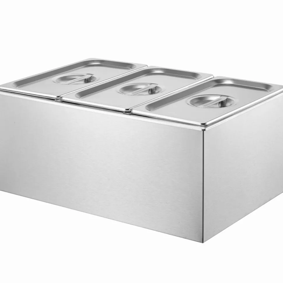 VEVOR 3-Pan Commercial Food Warmer, 17.4QT Electric Steam Table, 1200W Professional Countertop Stainless Steel Buffet Bain Marie with 86-185°F Temp Control for Catering and Restaurants, Silver