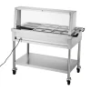 VEVOR 9-Pan Commercial Food Warmer, 9 x 1/3 Pans Electric Steam Table, 1500W Professional Buffet Catering Food Warmer with Shield Undershelf Wheels, Stainless Steel Server for Party Restaurant