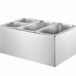VEVOR 4-Pan Commercial Food Warmer, 16.4QT Electric Steam Table, 1200W Professional Countertop Stainless Steel Buffet Bain Marie with 86-185°F Temp Control for Catering and Restaurants, Silver