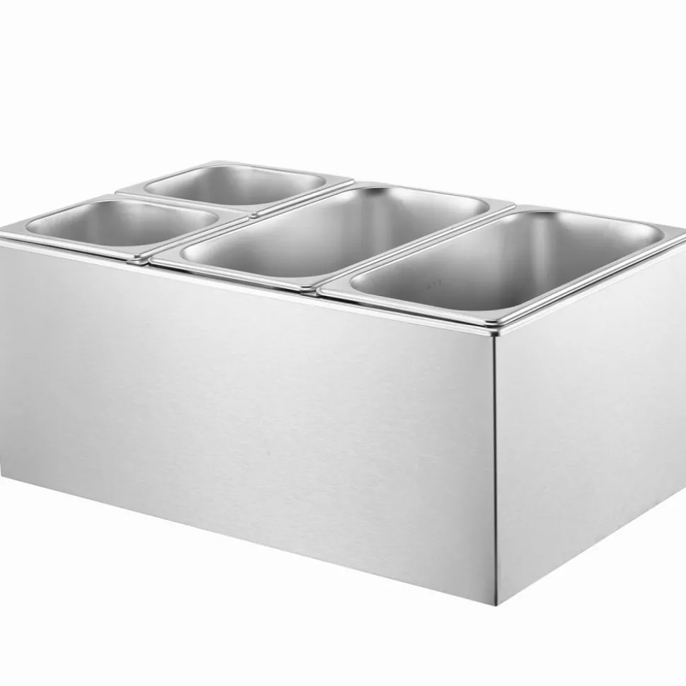 VEVOR 4-Pan Commercial Food Warmer, 16.4QT Electric Steam Table, 1200W Professional Countertop Stainless Steel Buffet Bain Marie with 86-185°F Temp Control for Catering and Restaurants, Silver