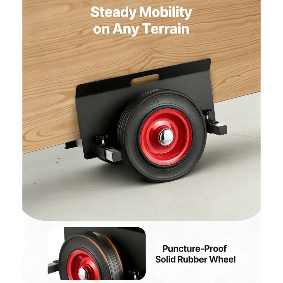 VEVOR Panel Dolly, 1000 lbs Load Capacity, Drywall Mover with 10 Inch Rubber Wheels Fits Different Terrain, Adjustable Clamp Panel Cart for Steel Panels, Mattress, Doors and Drywall Sheet, Black