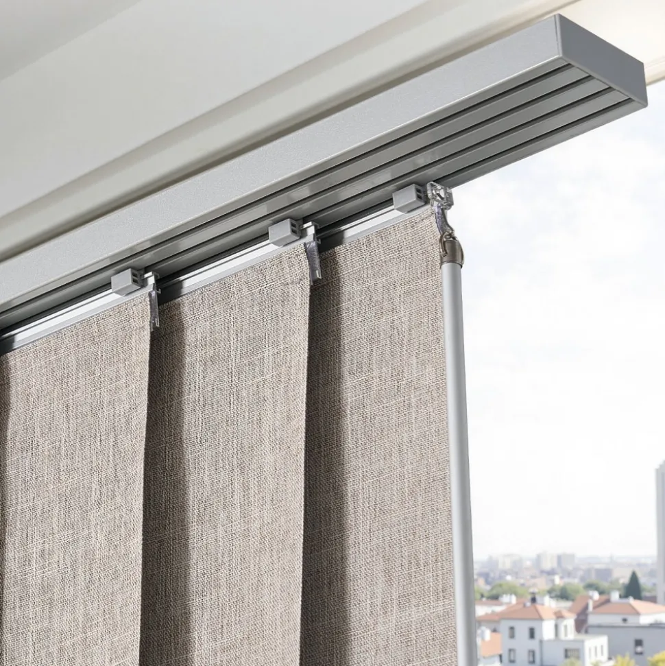 VEVOR Panel Track Blinds, Extendable Track from 45.8 in to 86 in W, Trimmable Panel Curtains Up to 96 in H, Vertical Blackout Panel Blinds for Sliding Doors, Patio Doors, Room Divider, Windows, Brown