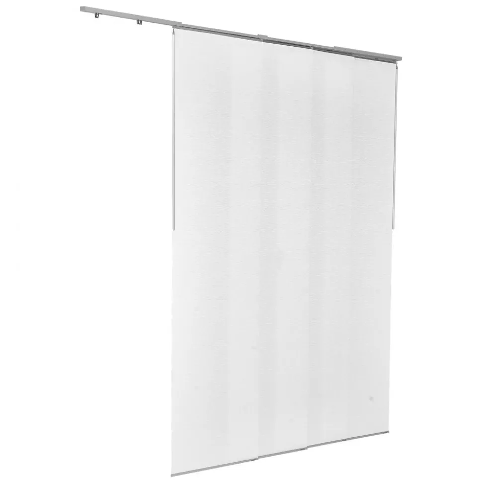 VEVOR Panel Track Blinds, Extendable Track from 45.8 in to 86 in W, Trimmable Panel Curtains Up to 96 in H, Adjustable Vertical Panel Blinds for Sliding Doors, Patio Doors, Room Divider, Window, White