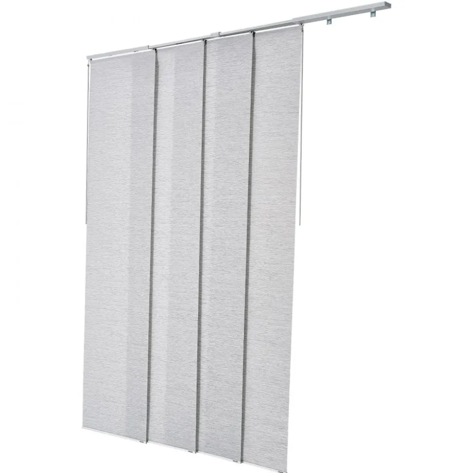 VEVOR Panel Track Blinds, Extendable Track from 45.8 in to 86 in W, Trimmable Panel Curtains Up to 96 in H, Adjustable Vertical Panel Blinds for Sliding Doors, Patio Doors, Room Divider, Window, Gray