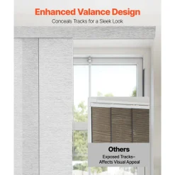 VEVOR Panel Track Blinds, Extendable Track from 45.8 in to 86 in W, Trimmable Panel Curtains Up to 96 in H, Adjustable Vertical Panel Blinds for Sliding Doors, Patio Doors, Room Divider, Window, Gray