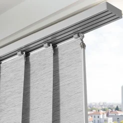VEVOR Panel Track Blinds, Extendable Track from 45.8 in to 86 in W, Trimmable Panel Curtains Up to 96 in H, Adjustable Vertical Panel Blinds for Sliding Doors, Patio Doors, Room Divider, Window, Gray