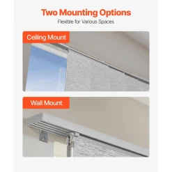 VEVOR Panel Track Blinds, Extendable Track from 45.8 in to 86 in W, Trimmable Panel Curtains Up to 96 in H, Adjustable Vertical Panel Blinds for Sliding Doors, Patio Doors, Room Divider, Window, Gray