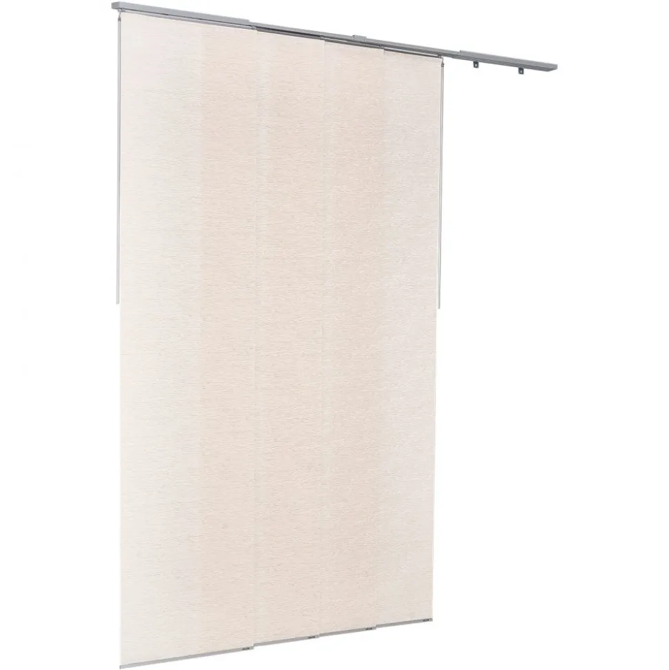 VEVOR Panel Track Blinds, Extendable Track from 45.8 in to 86 in W, Trimmable Panel Curtains Up to 96 in H, Adjustable Vertical Panel Blinds for Sliding Doors, Patio Doors, Room Divider, Light Brown