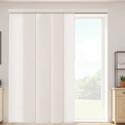 VEVOR Panel Track Blinds, Extendable Track from 45.8 in to 86 in W, Trimmable Panel Curtains Up to 96 in H, Adjustable Vertical Panel Blinds for Sliding Doors, Patio Doors, Room Divider, Light Brown