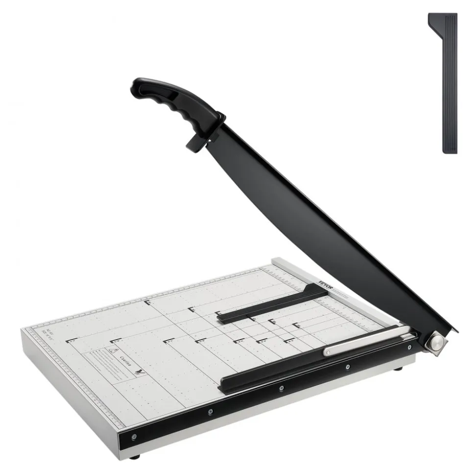 VEVOR Paper Cutter, Guillotine Trimmer, 18" Cut Length, 15 Sheets Capacity, Heavy Duty Guillotine Paper Cutter with Guard Rail/Blade Lock for Cardstock/Cardboard, Paper Trimmer for Home Office School