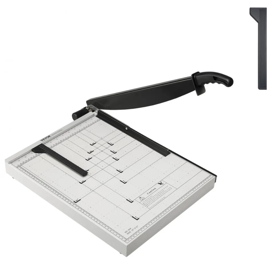 VEVOR Paper Cutter, Guillotine Trimmer, 18" Cut Length, 15 Sheets Capacity, Heavy Duty Guillotine Paper Cutter with Guard Rail/Blade Lock for Cardstock/Cardboard, Paper Trimmer for Home Office School