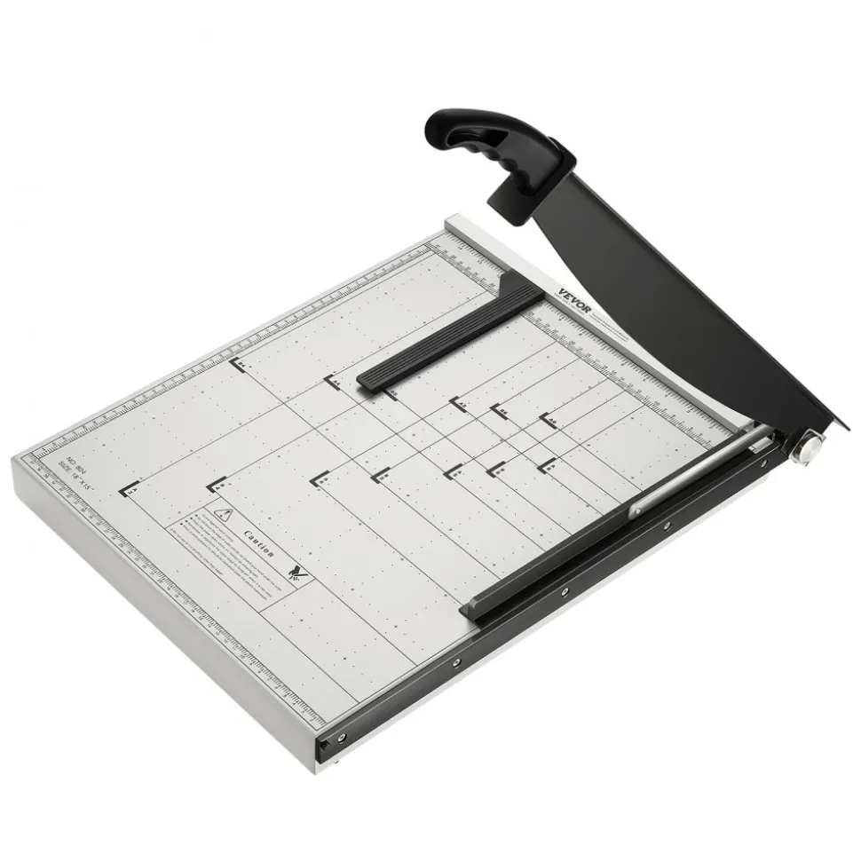 VEVOR Paper Cutter, Guillotine Trimmer, 18" Cut Length, 15 Sheets Capacity, Heavy Duty Guillotine Paper Cutter with Guard Rail/Blade Lock for Cardstock/Cardboard, Paper Trimmer for Home Office School