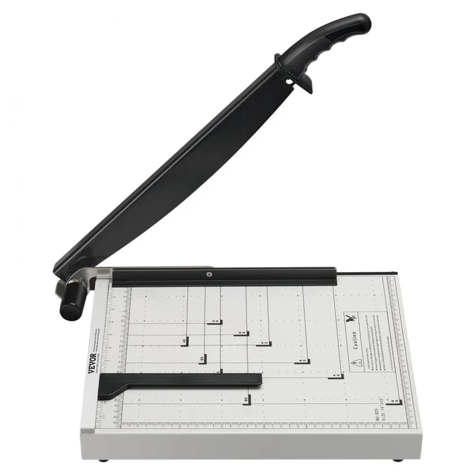 VEVOR Paper Cutter, Guillotine Trimmer, 15" Cut Length, 16 Sheets Capacity, Heavy Duty Guillotine Paper Cutter with Guard Rail/Blade Lock for Cardstock/Cardboard, Paper Trimmer for Home Office School