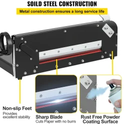 VEVOR Paper Cutter 12Inch A4 Commercial Heavy Duty Paper Cutter 300 Sheets 45HRC Hardness Stack Cutter Metal Base Desktop Stack Cutter for Home Office (A4)