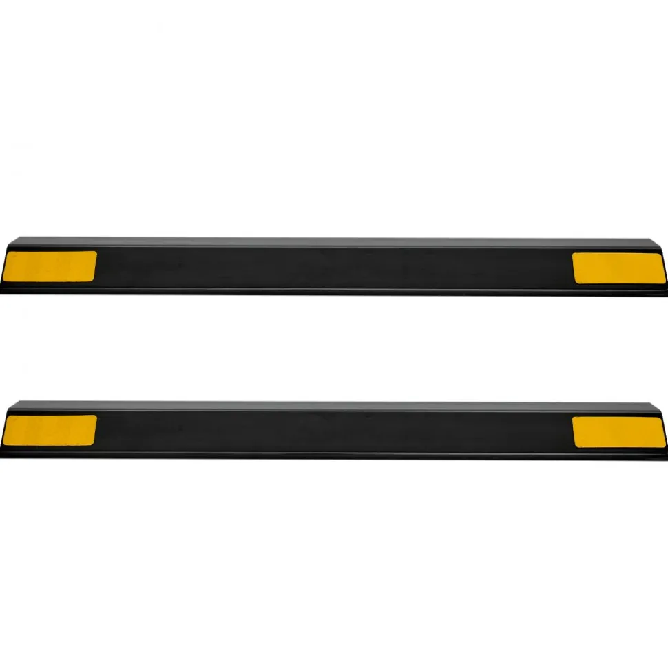 VEVOR Parking Stopper, 18 Inch 2 Pcs Heavy Duty Parking Aid for Garage, PP Curb Garage Floor Stopper with Reflective Strips, Vehicles Gadgets for Cars Vans Trucks Tire Wheel Guide Block Stops Bumpers