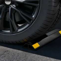 VEVOR Parking Stopper, 18 Inch 2 Pcs Heavy Duty Parking Aid for Garage, PP Curb Garage Floor Stopper with Reflective Strips, Vehicles Gadgets for Cars Vans Trucks Tire Wheel Guide Block Stops Bumpers