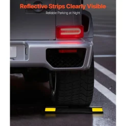 VEVOR Parking Stopper, 18 Inch 2 Pcs Heavy Duty Parking Aid for Garage, PP Curb Garage Floor Stopper with Reflective Strips, Vehicles Gadgets for Cars Vans Trucks Tire Wheel Guide Block Stops Bumpers