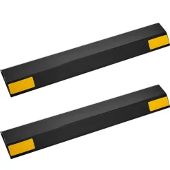 VEVOR Parking Stopper, 18 Inch 2 Pcs Heavy Duty Parking Aid for Garage, PP Curb Garage Floor Stopper with Reflective Strips, Vehicles Gadgets for Cars Vans Trucks Tire Wheel Guide Block Stops Bumpers