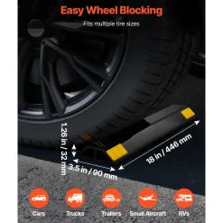 VEVOR Parking Stopper, 18 Inch 2 Pcs Heavy Duty Parking Aid for Garage, PP Curb Garage Floor Stopper with Reflective Strips, Vehicles Gadgets for Cars Vans Trucks Tire Wheel Guide Block Stops Bumpers