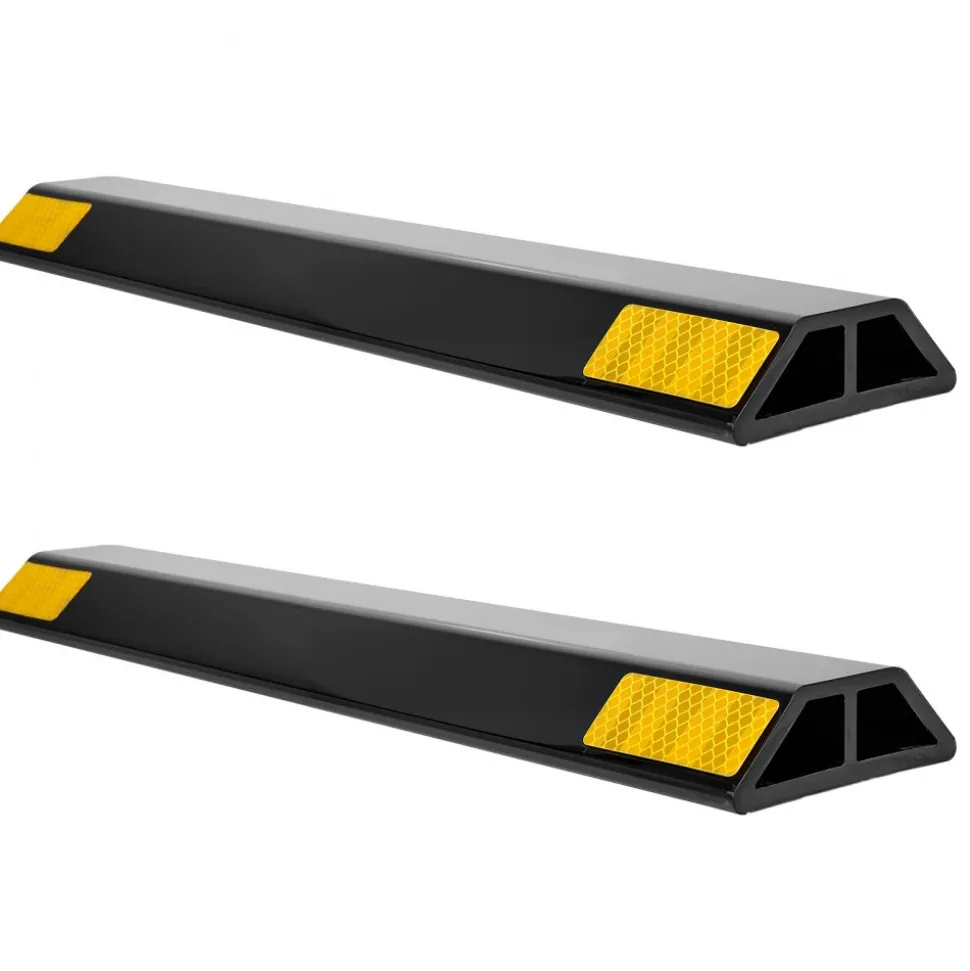 VEVOR Parking Stopper, 18 Inch 2 Pcs Heavy Duty Parking Aid for Garage, PP Curb Garage Floor Stopper with Reflective Strips, Vehicles Gadgets for Cars Vans Trucks Tire Wheel Guide Block Stops Bumpers