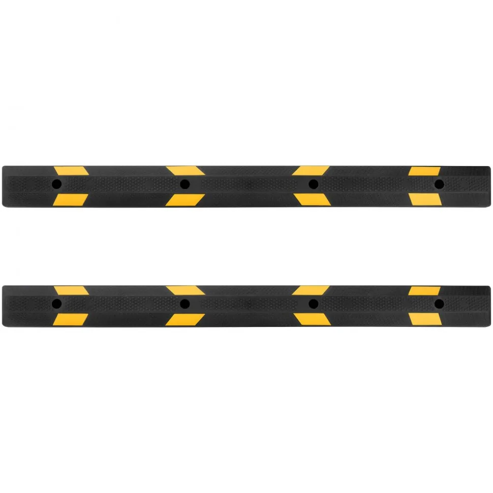 VEVOR Parking Stopper, 21.6 Inch 2 Pcs Heavy Duty Parking Aid for Garage, Rubber Curb Garage Floor Stopper with Reflective Strips, Aid Gadgets for Cars Vans Trucks Tire Wheel Guide Block Stops Bumpers