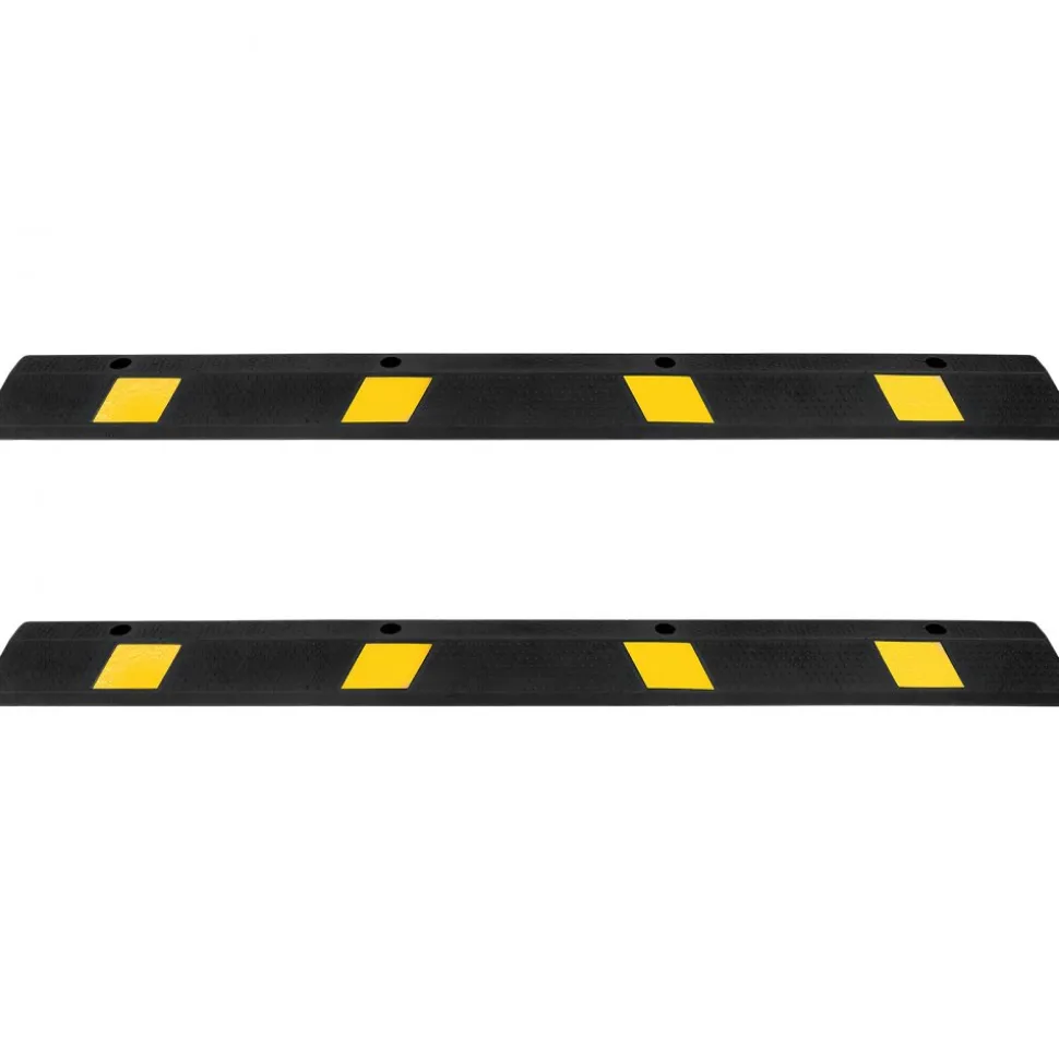 VEVOR Parking Stopper, 21.6 Inch 2 Pcs Heavy Duty Parking Aid for Garage, Rubber Curb Garage Floor Stopper with Reflective Strips, Aid Gadgets for Cars Vans Trucks Tire Wheel Guide Block Stops Bumpers
