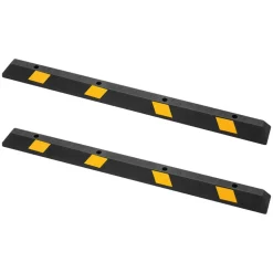 VEVOR Parking Stopper, 21.6 Inch 2 Pcs Heavy Duty Parking Aid for Garage, Rubber Curb Garage Floor Stopper with Reflective Strips, Aid Gadgets for Cars Vans Trucks Tire Wheel Guide Block Stops Bumpers