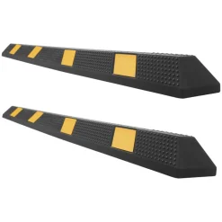 VEVOR Parking Stopper, 21.6 Inch 2 Pcs Heavy Duty Parking Aid for Garage, Rubber Curb Garage Floor Stopper with Reflective Strips, Aid Gadgets for Cars Vans Trucks Tire Wheel Guide Block Stops Bumpers